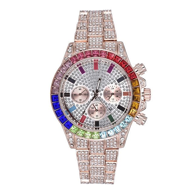 18K Gold Rainbow Diamond Watch