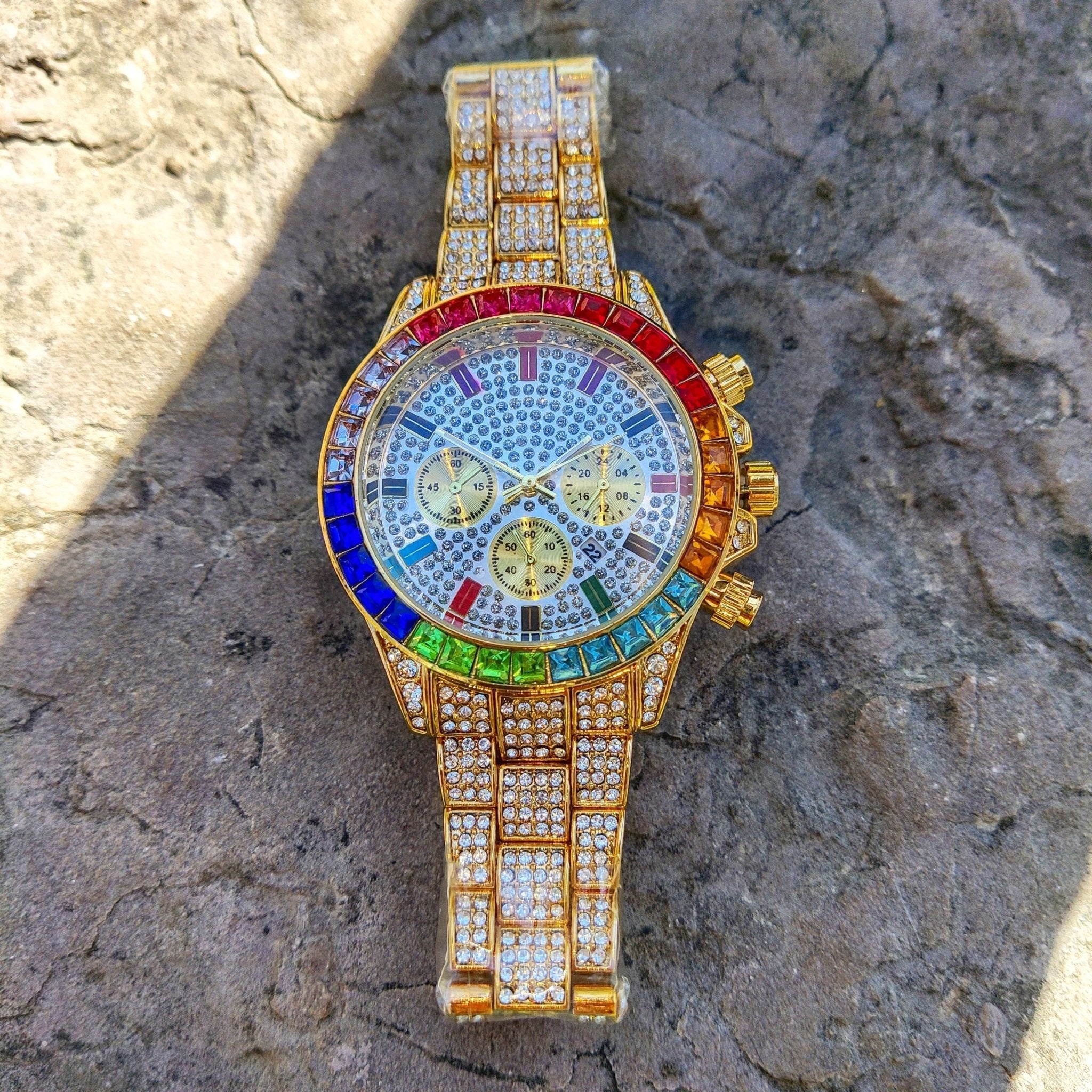 18K Gold Rainbow Diamond Watch