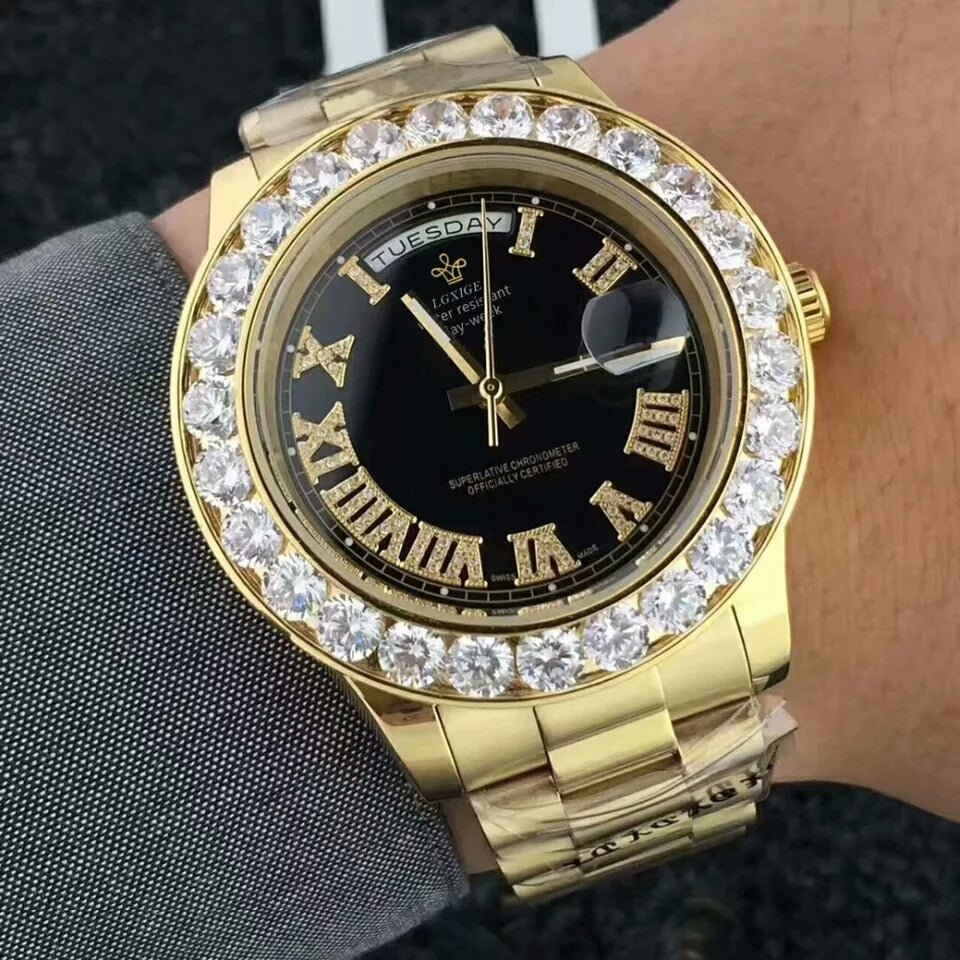 18K Gold Diamond Crown Watch