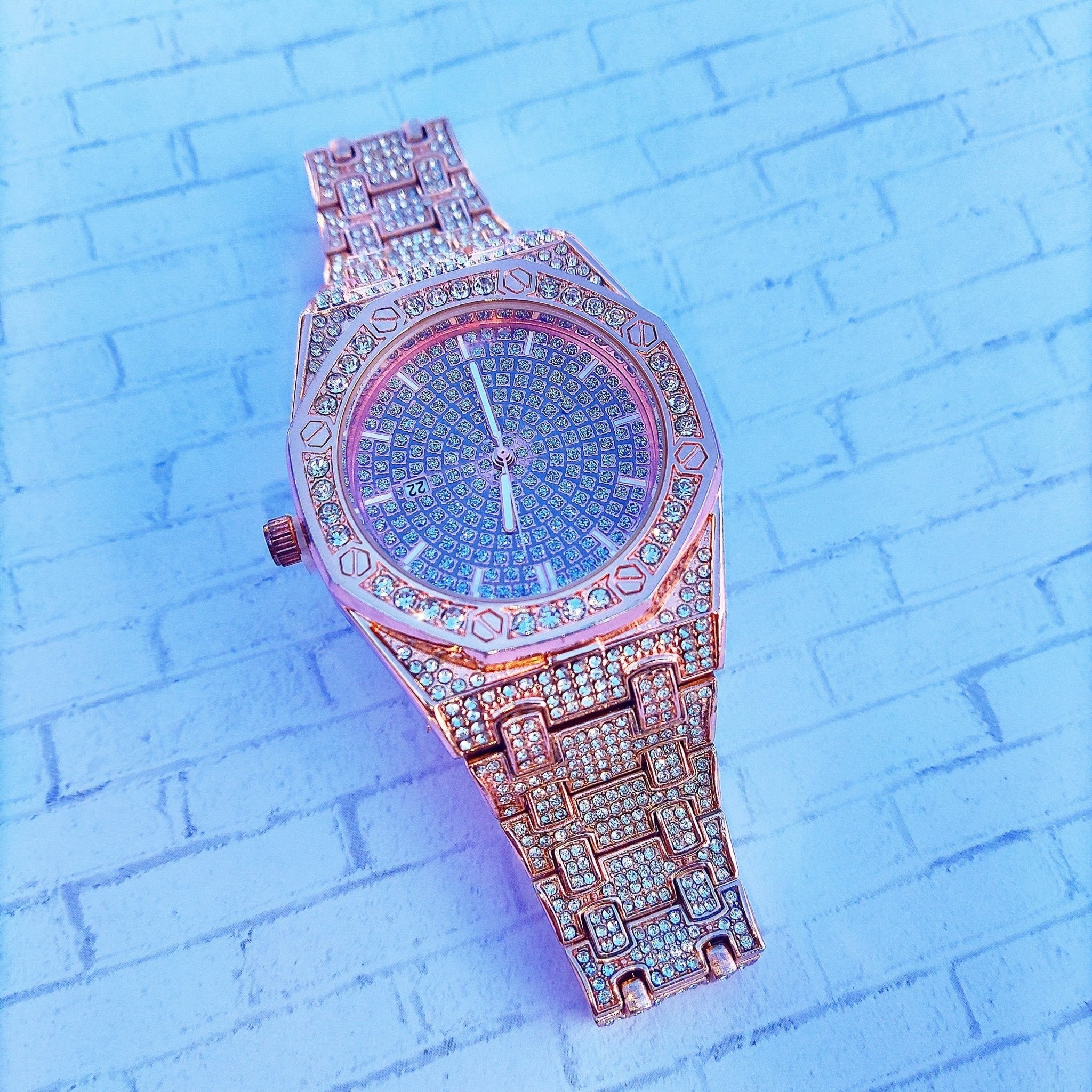 18K Gold Diamond Drip Watch