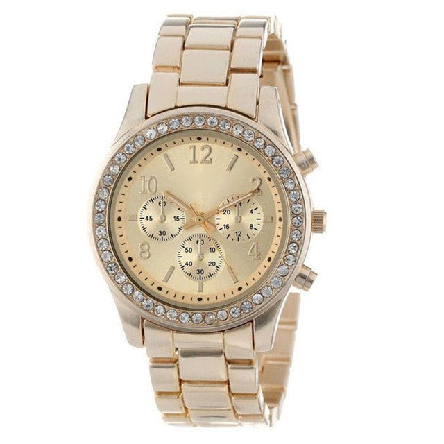 18K Gold Diamond Bezel Watch