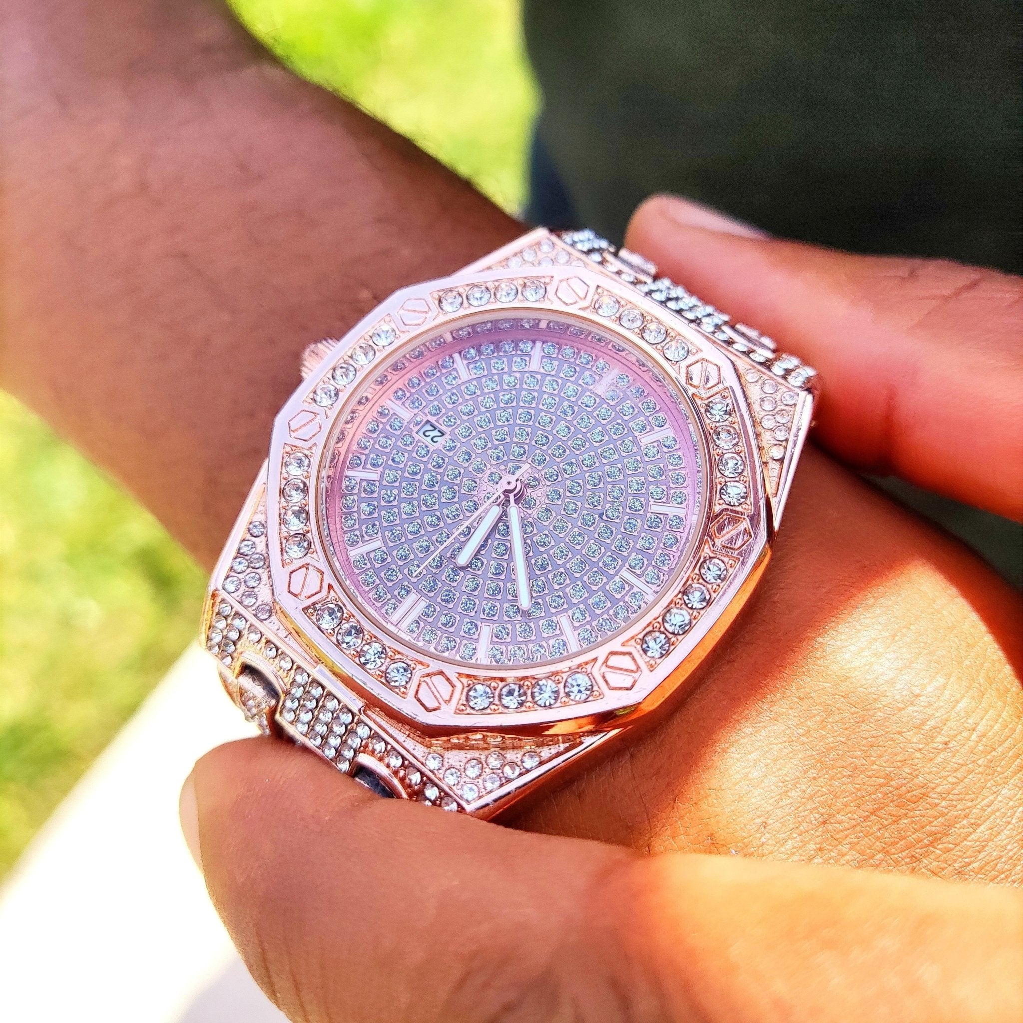 18K Gold Diamond Drip Watch