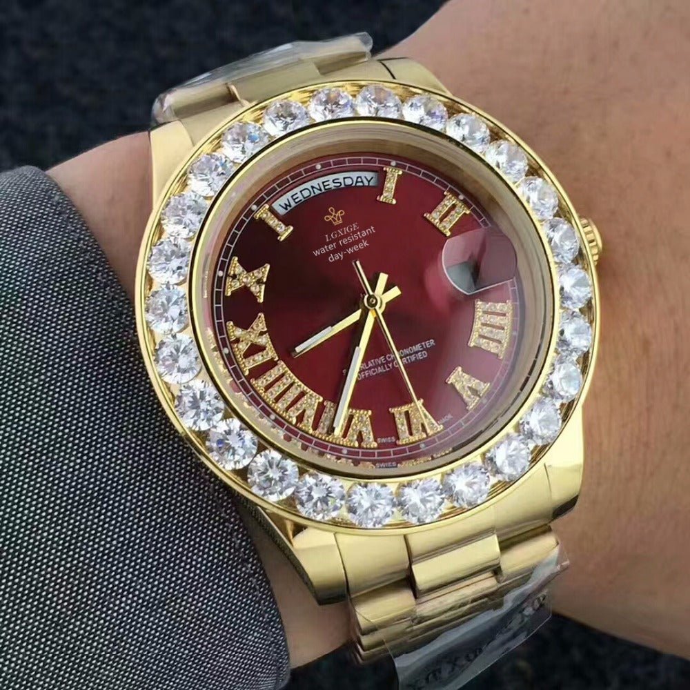 18K Gold Diamond Crown Watch