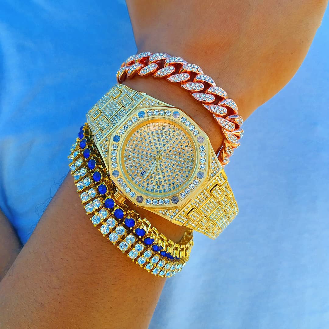 18K Gold Diamond Drip Watch