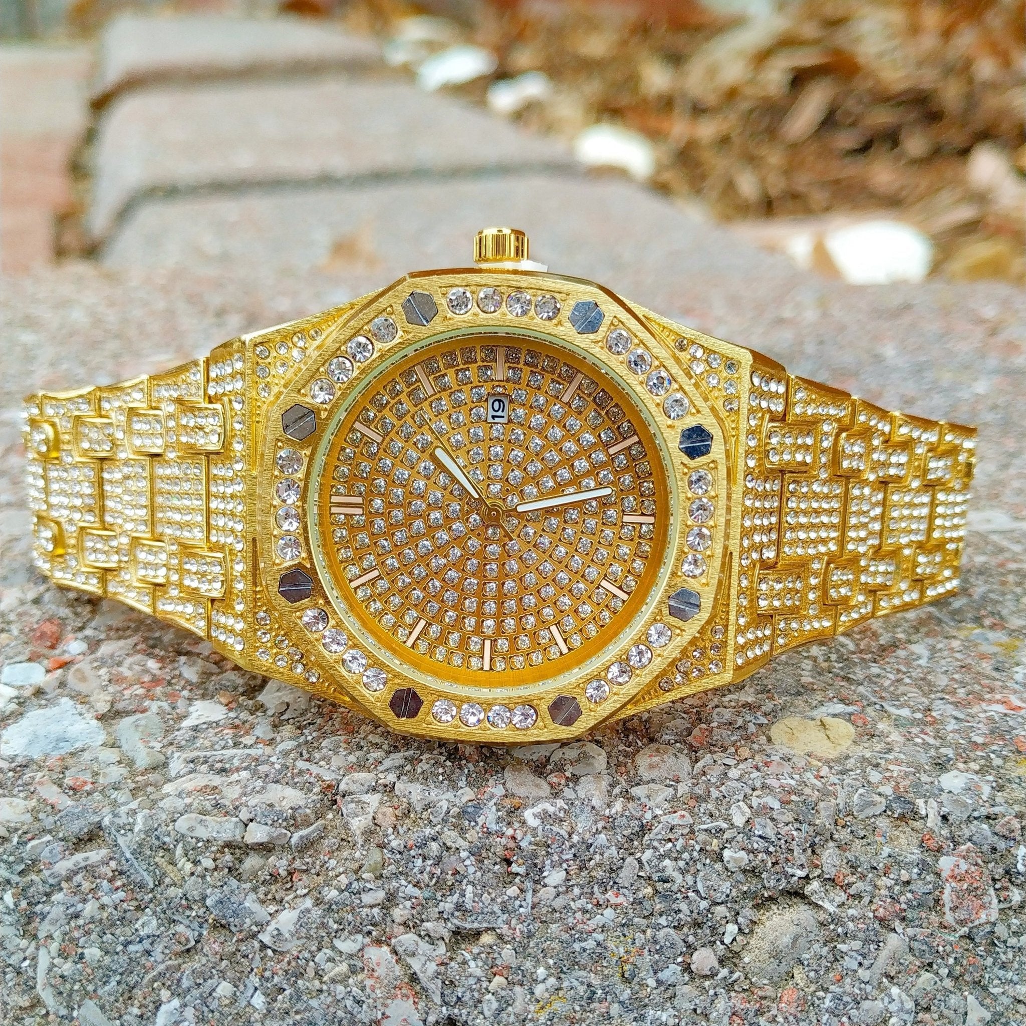 18K Gold Diamond Drip Watch