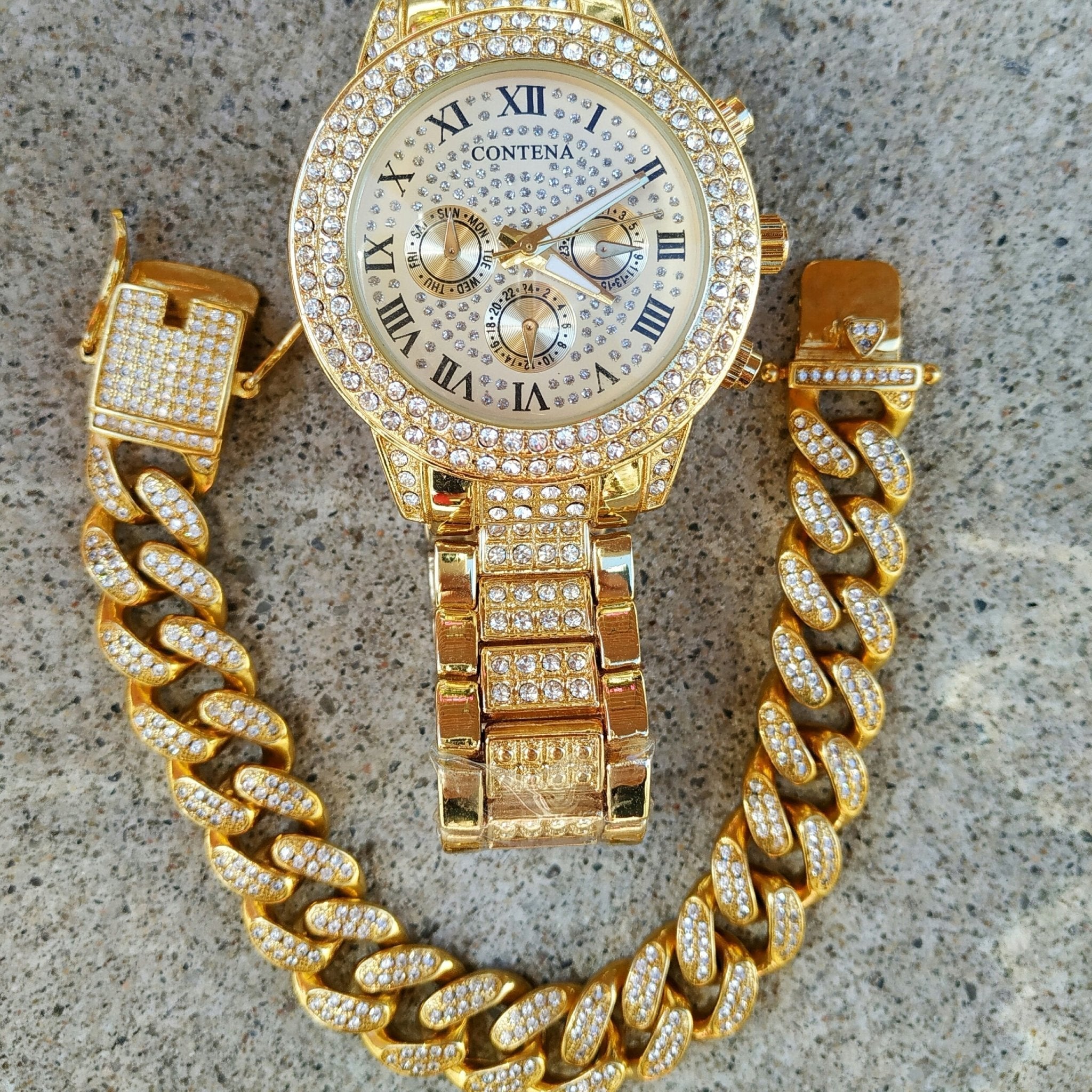 Miami Double Bezel Watch and Bracelet Set