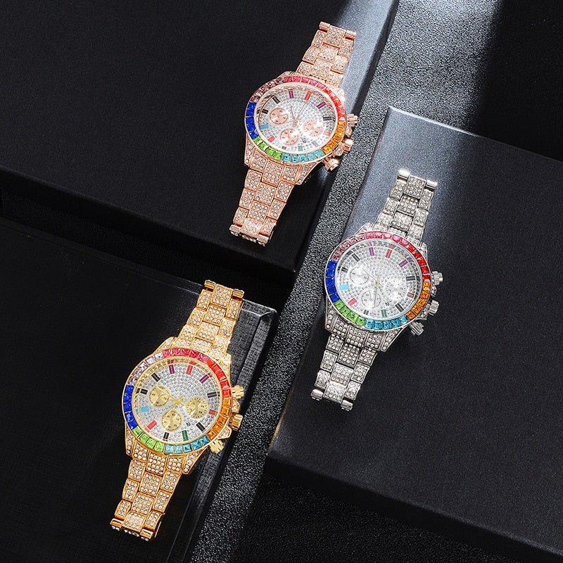 18K Gold Rainbow Diamond Watch