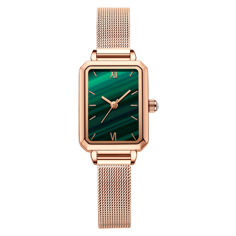 Small square watch simple ladies quartz watch waterproof square watch small green watch female