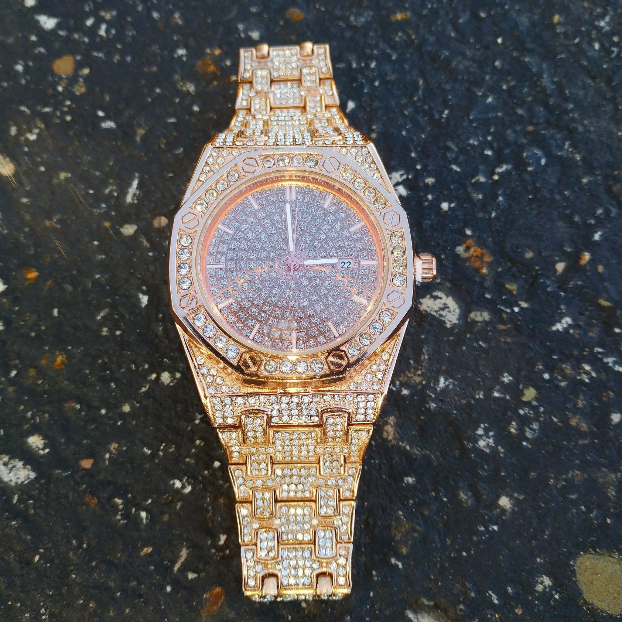 18K Gold Diamond Drip Watch
