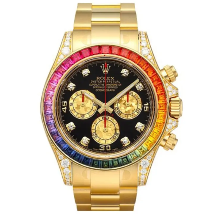 DAYTONA RAINBOW DIAMOND YELLOW GOLD STAINLESS STEEL 40MM Super