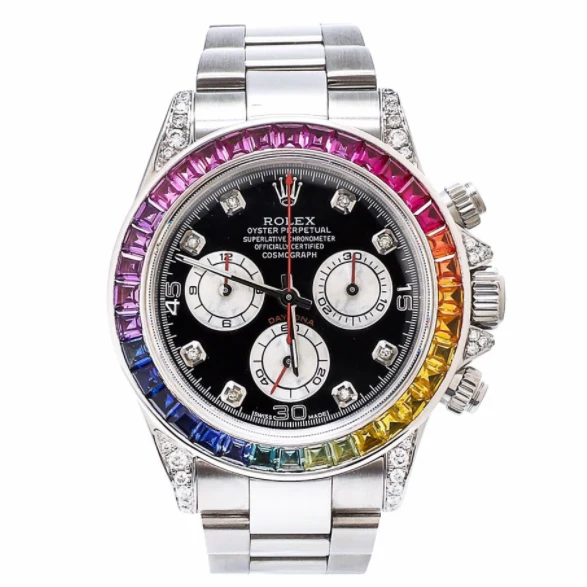 DAYTONA RAINBOW DIAMOND SILVER STAINLESS STEEL 40MM Super