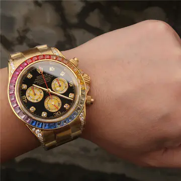 DAYTONA RAINBOW DIAMOND YELLOW GOLD STAINLESS STEEL 40MM Super