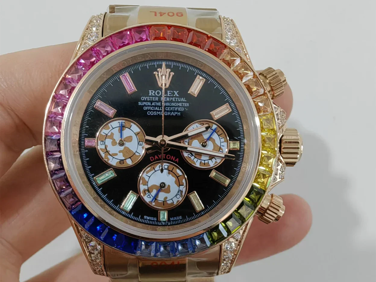 DAYTONA RAINBOW DIAMOND ROSE GOLD STAINLESS STEEL40MM Super