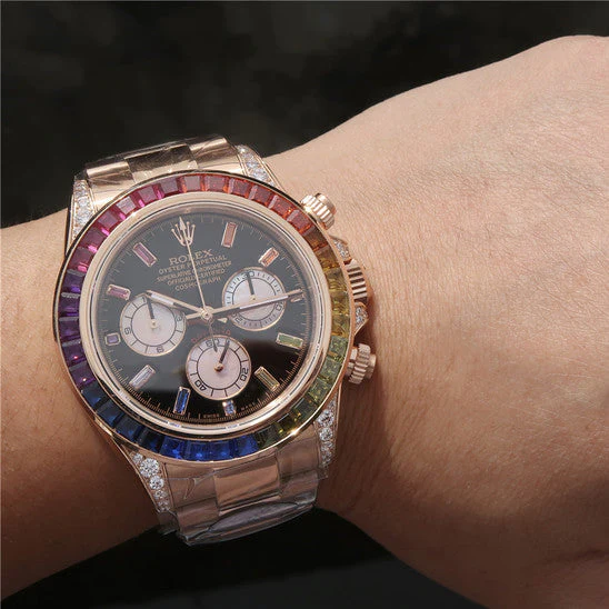 DAYTONA RAINBOW DIAMOND ROSE GOLD STAINLESS STEEL40MM Super