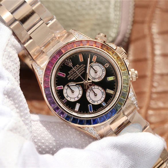 DAYTONA RAINBOW DIAMOND ROSE GOLD STAINLESS STEEL40MM Super