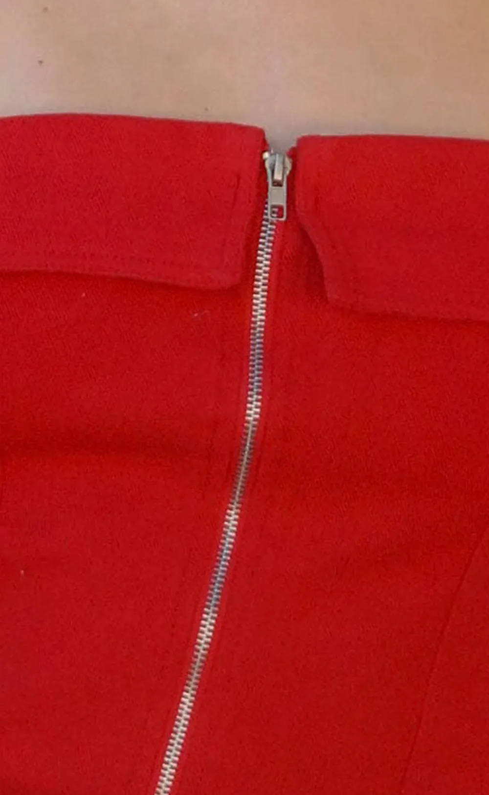 Red Strapless Zipper Mini Dress