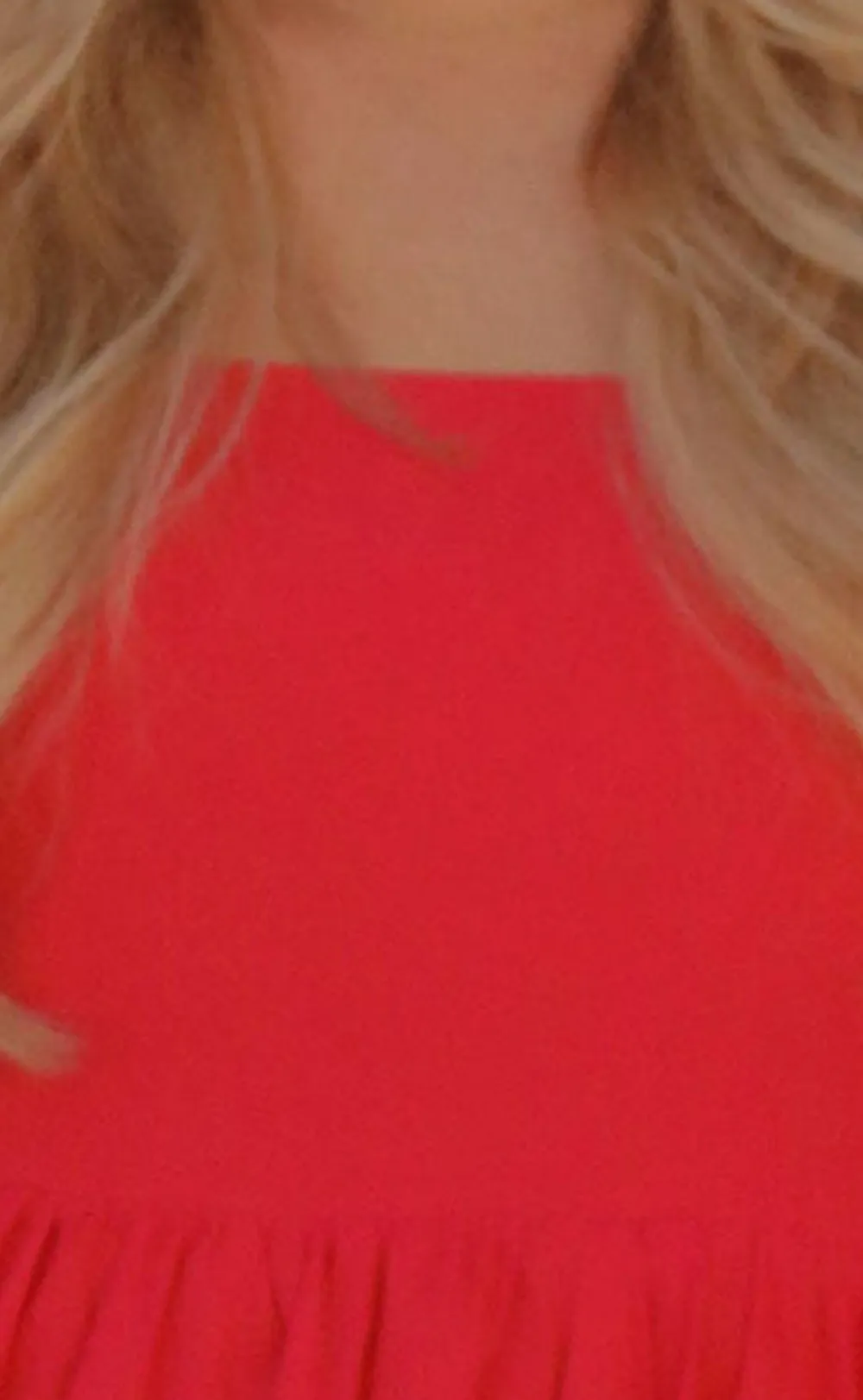 Red Puff Sleeve Babydoll Dress