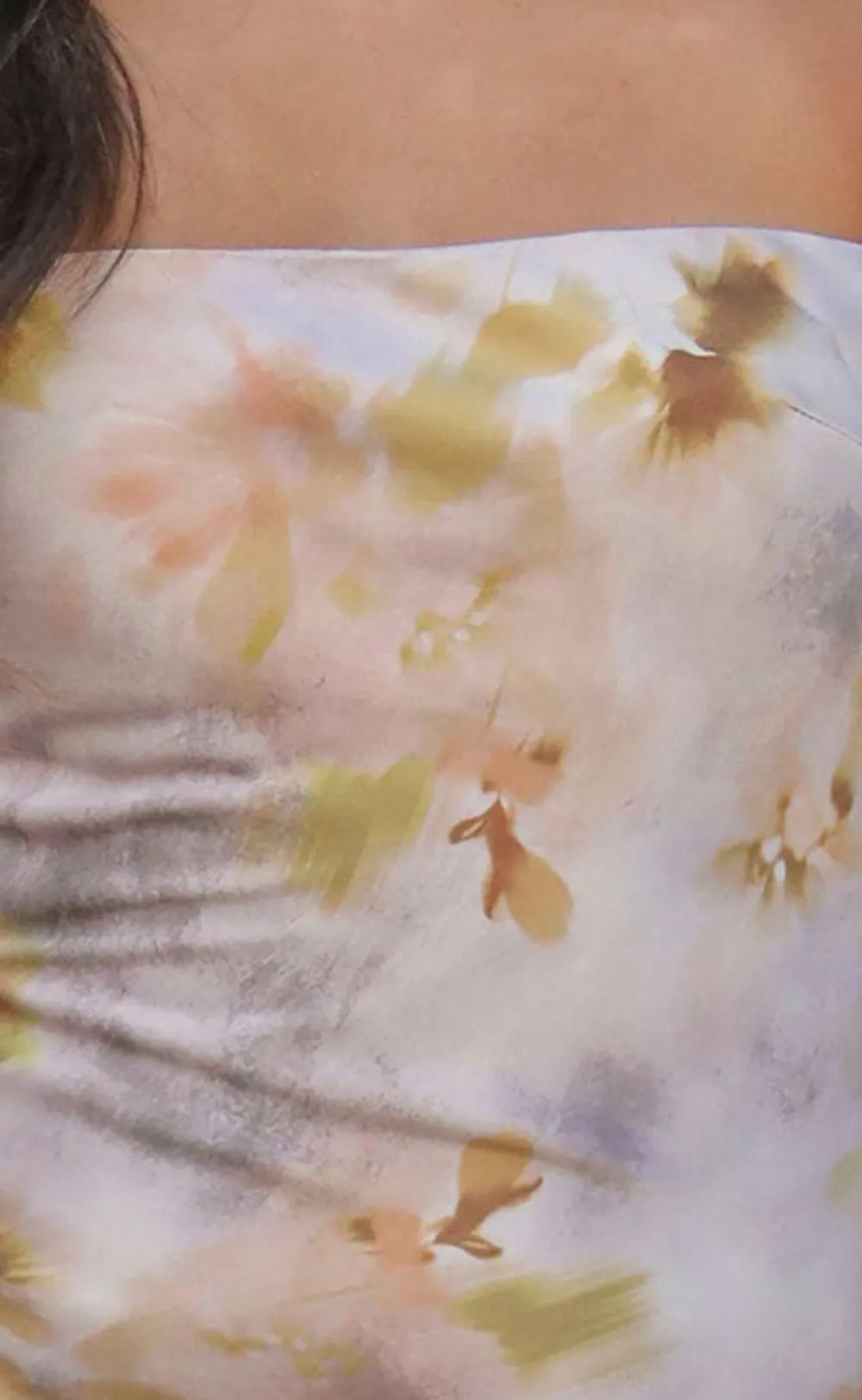 Strapless Floral Print Mermaid Dress