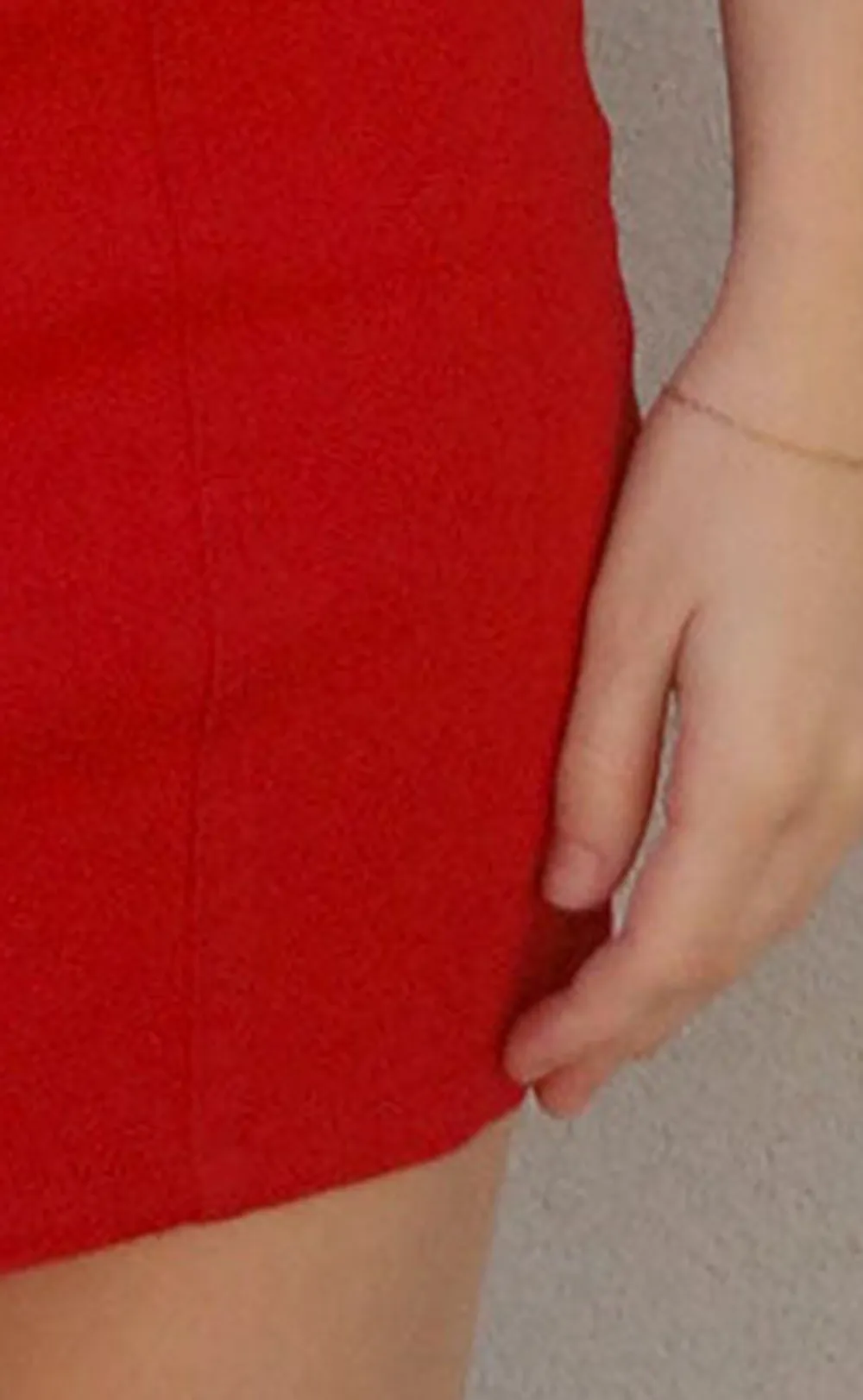 Red Strapless Zipper Mini Dress