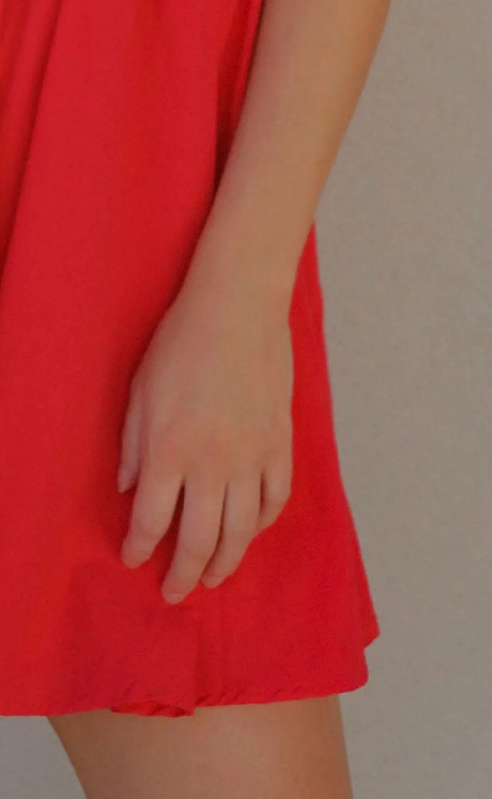 Red Puff Sleeve Babydoll Dress