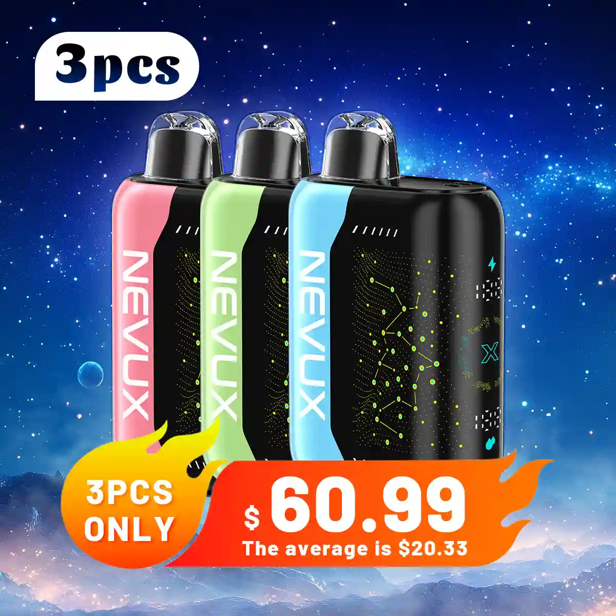 3PCS NEVUX 40K combination package, optional flavor - NevuxVape