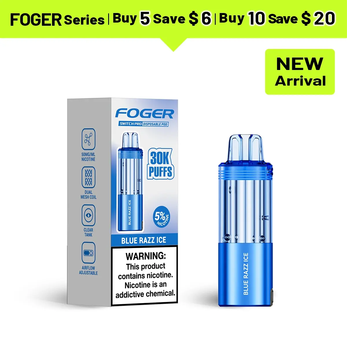 Foger Switch Pro Pod - 30K Puffs Disposable Vape Replacement Pod - Nevux Vape
