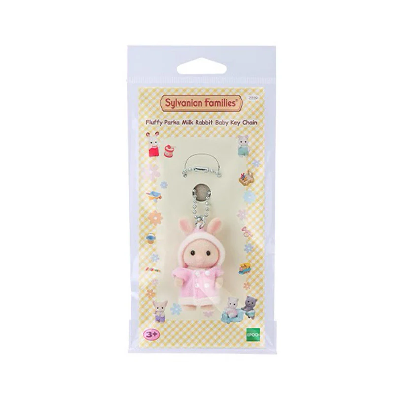 Sylvanian Families Fluffy Parka Milk Rabbit Baby Keychain