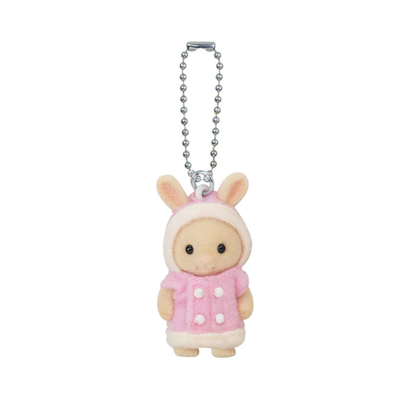 Sylvanian Families Fluffy Parka Milk Rabbit Baby Keychain