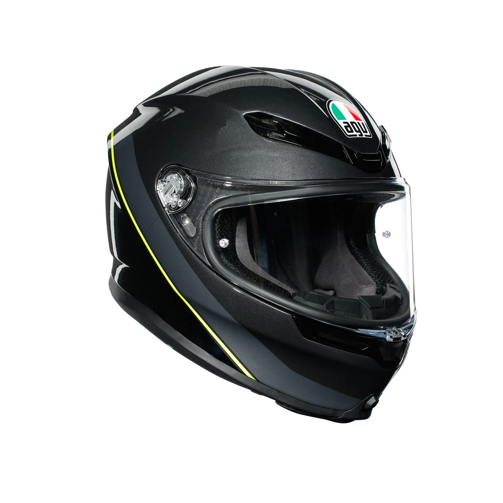 K6 AGV DOT(ECE) MULTI MPLK - MINIMAL GUNMET/BLACK/YELLOW FL