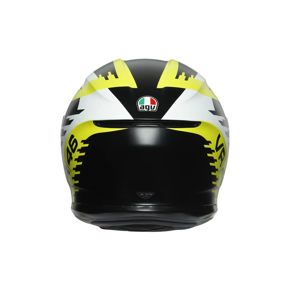 K6 AGV DOT(ECE) TOP MPLK - RAPID 46 MATT BLACK/WH/YELLOW