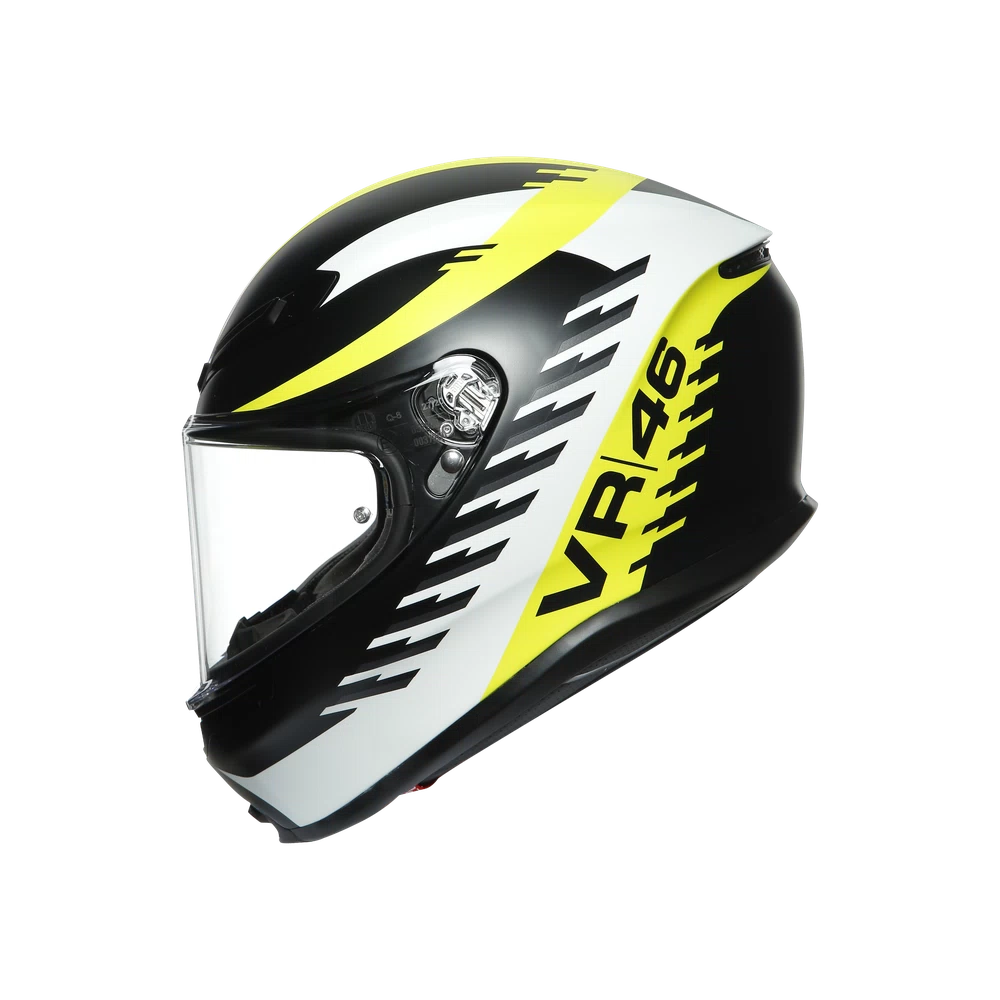 K6 AGV DOT(ECE) TOP MPLK - RAPID 46 MATT BLACK/WH/YELLOW