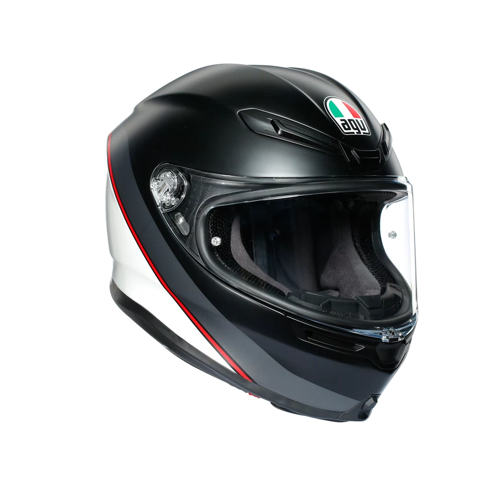 K6 AGV DOT(ECE) MULTI MPLK - MINIMAL PURE MATT BLACK/WH/RED