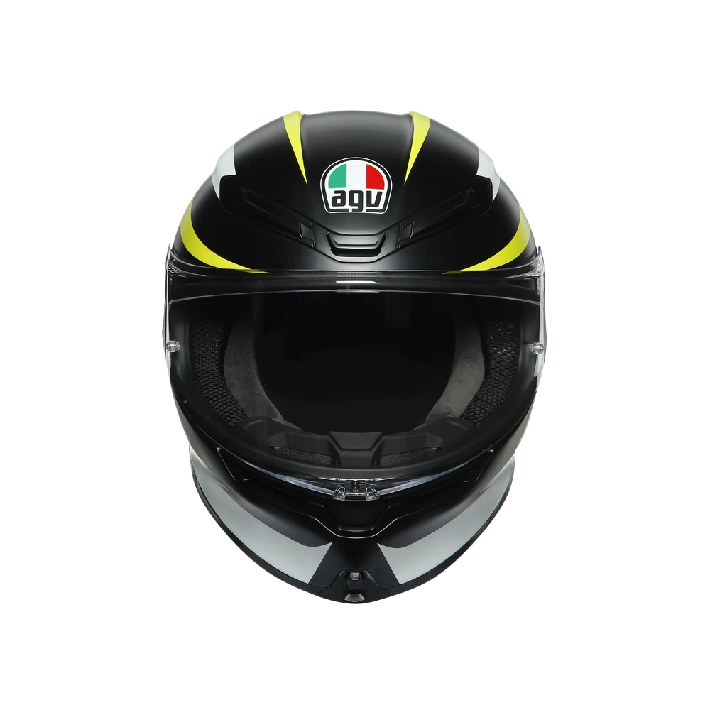 K6 AGV DOT(ECE) TOP MPLK - RAPID 46 MATT BLACK/WH/YELLOW