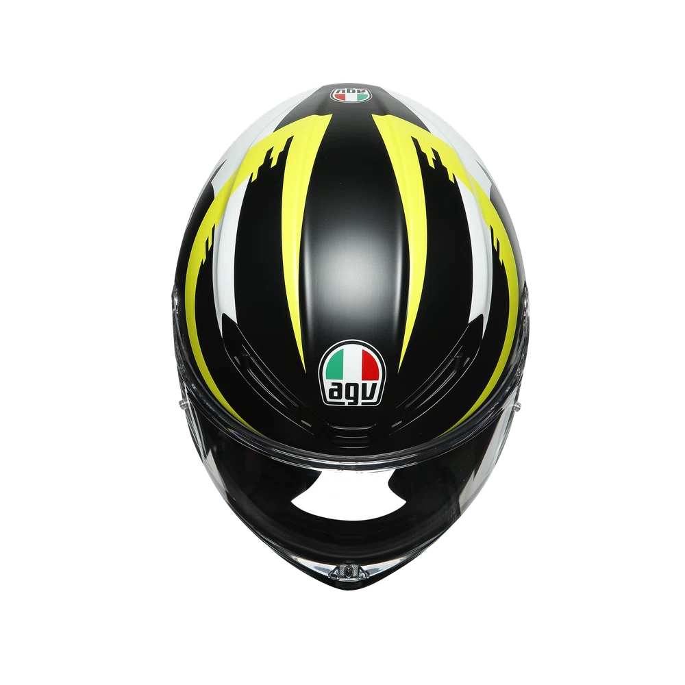 K6 AGV DOT(ECE) TOP MPLK - RAPID 46 MATT BLACK/WH/YELLOW