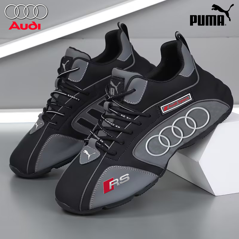 & Mesh training shoes with a raised insole