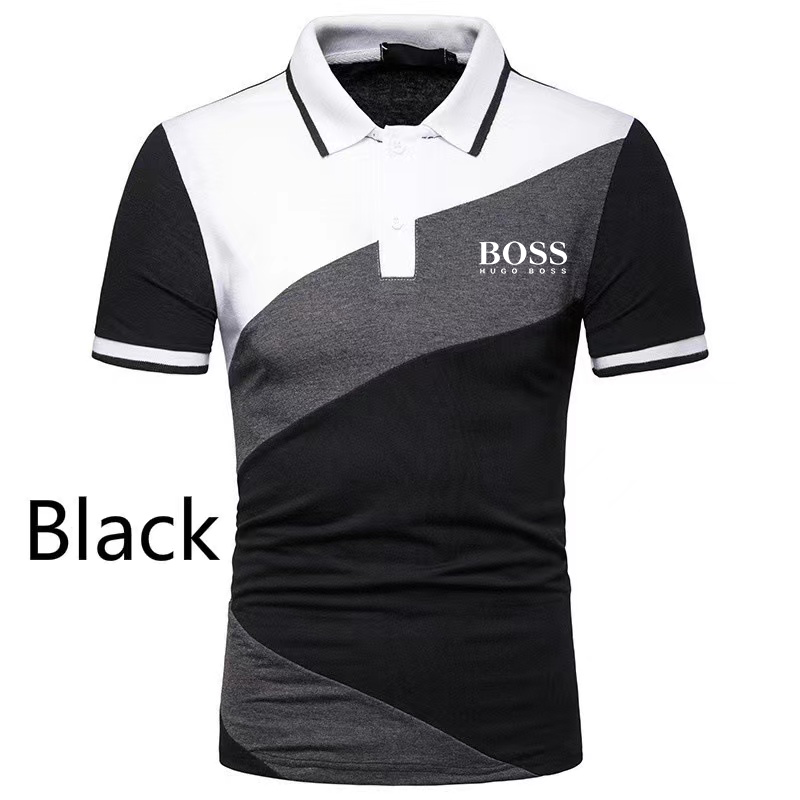 Men's Casual Colorblock Short Sleeve Polo