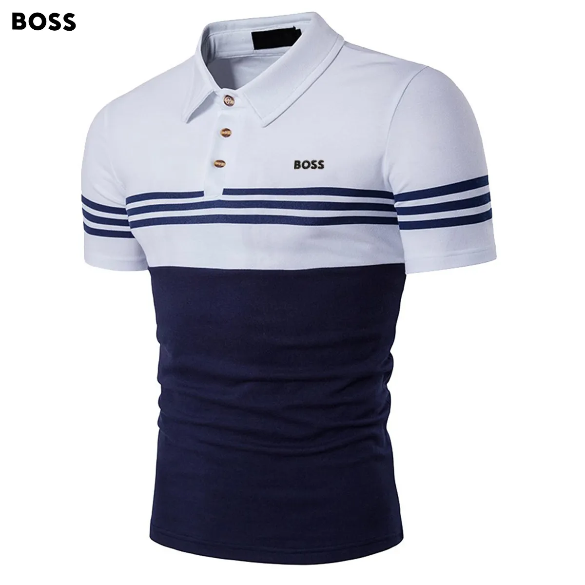 Men's Classic Print Casual Short Sleeve POLO Shirt