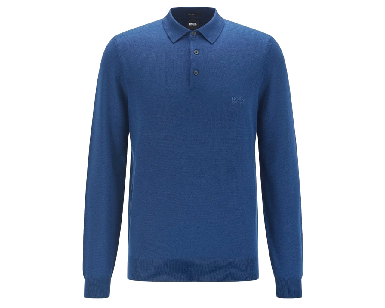 Bono L 50435429 417 Virgin Wool Polo Shirt Blue