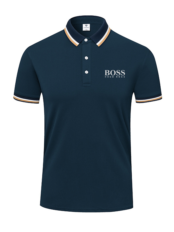 Men's Contrast collar Short Sleeve POLO shirt