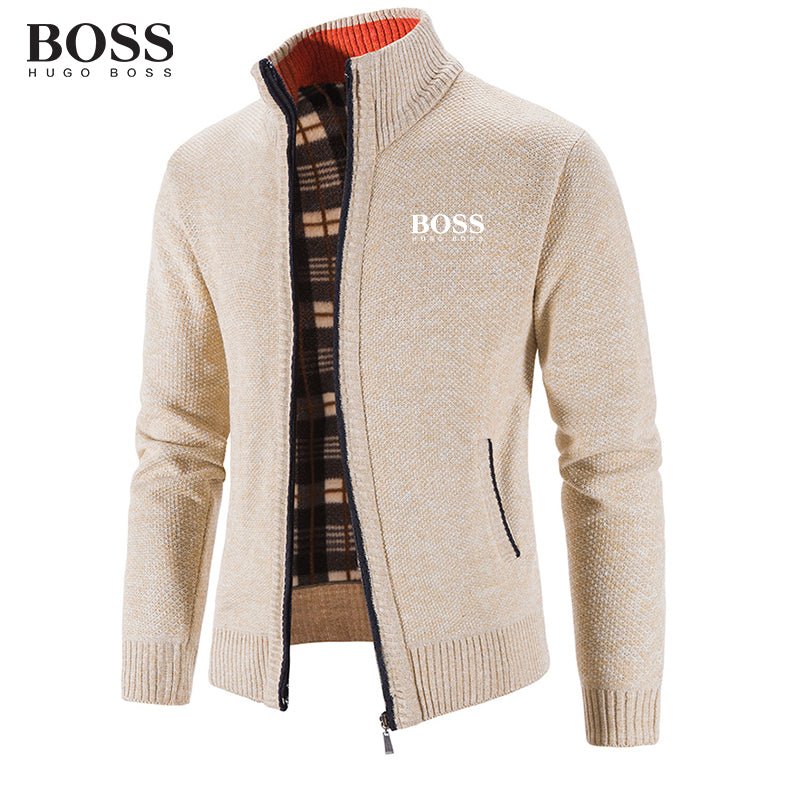 Men Band Collar External Trench Coat