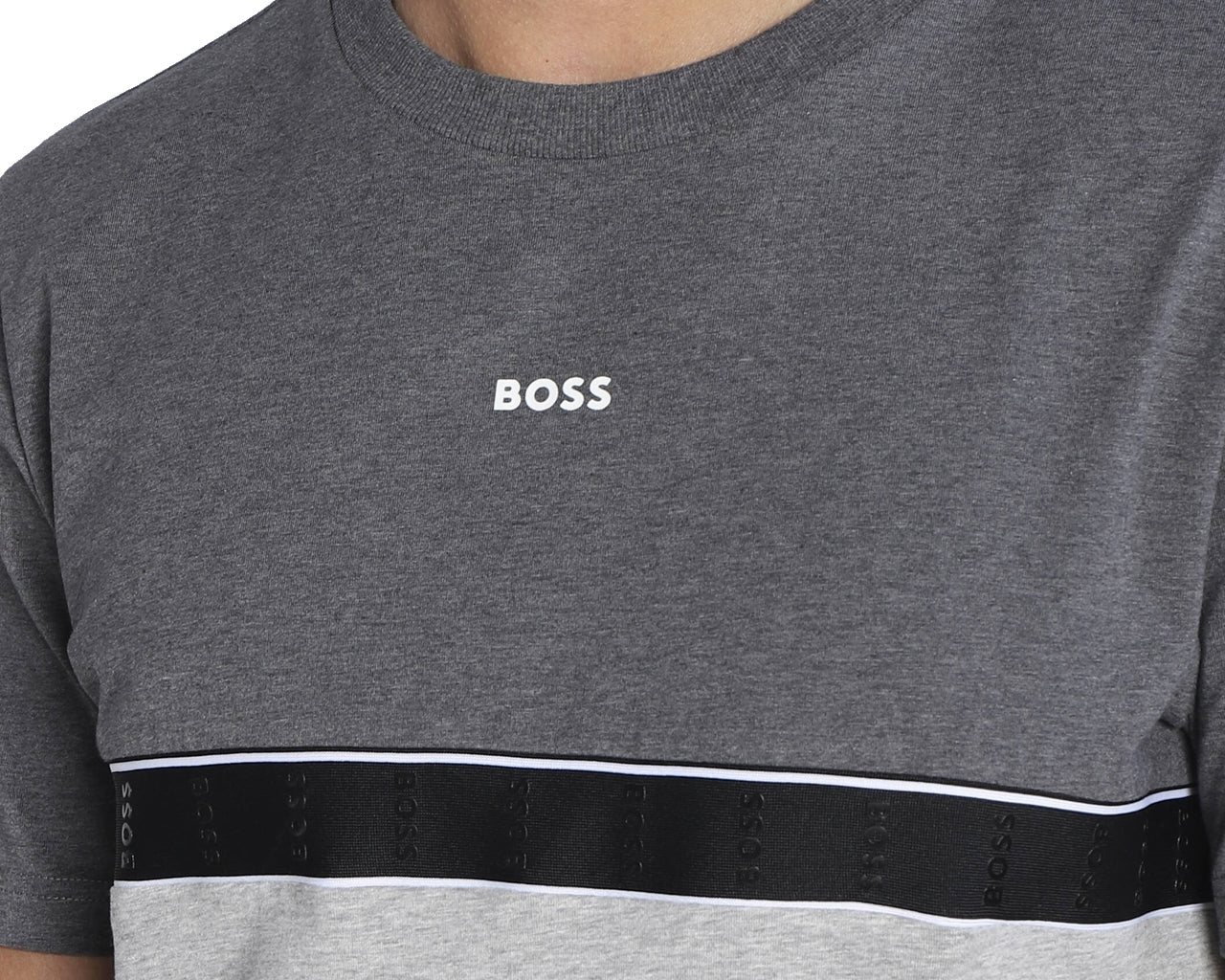 50477241 Tee Tape Crew Neck T-Shirt Grey