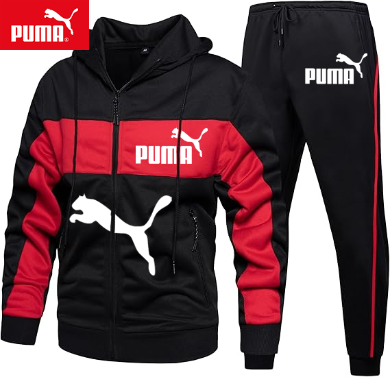 PUMA -Męski zestaw sportowy, dwuczęściowy, wiosna i jesień 2025 (kurtka + spodnie sportowe)