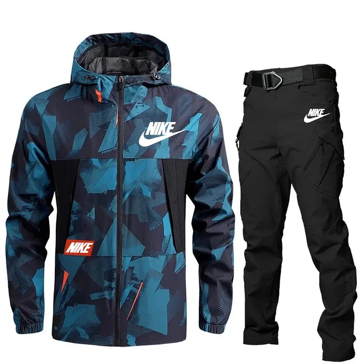 Nike 2025 Winter Men's Fashion Sports Style Tactical Jacket Pants Set