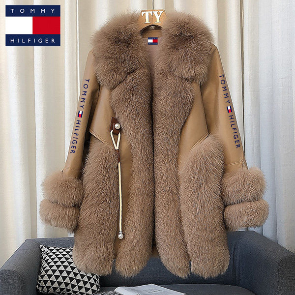 Palton calduros elegant din blana de vulpe ​