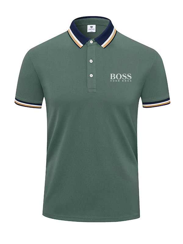 Men's Contrast collar Short Sleeve POLO shirt