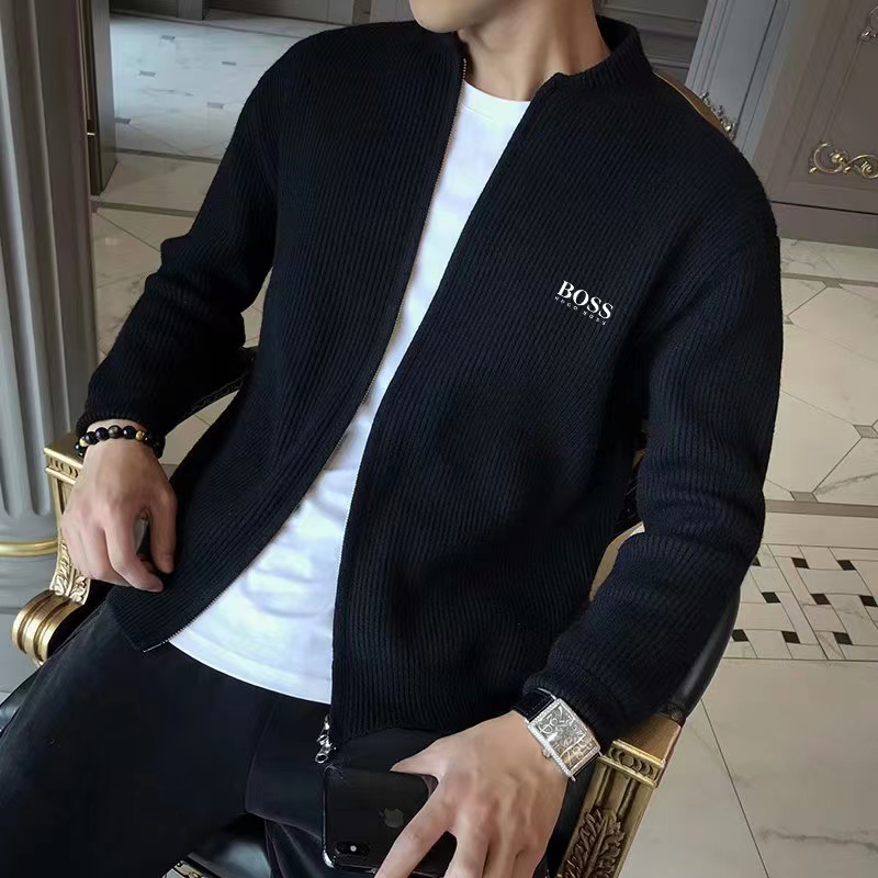 Men's casual knitted sweater coat