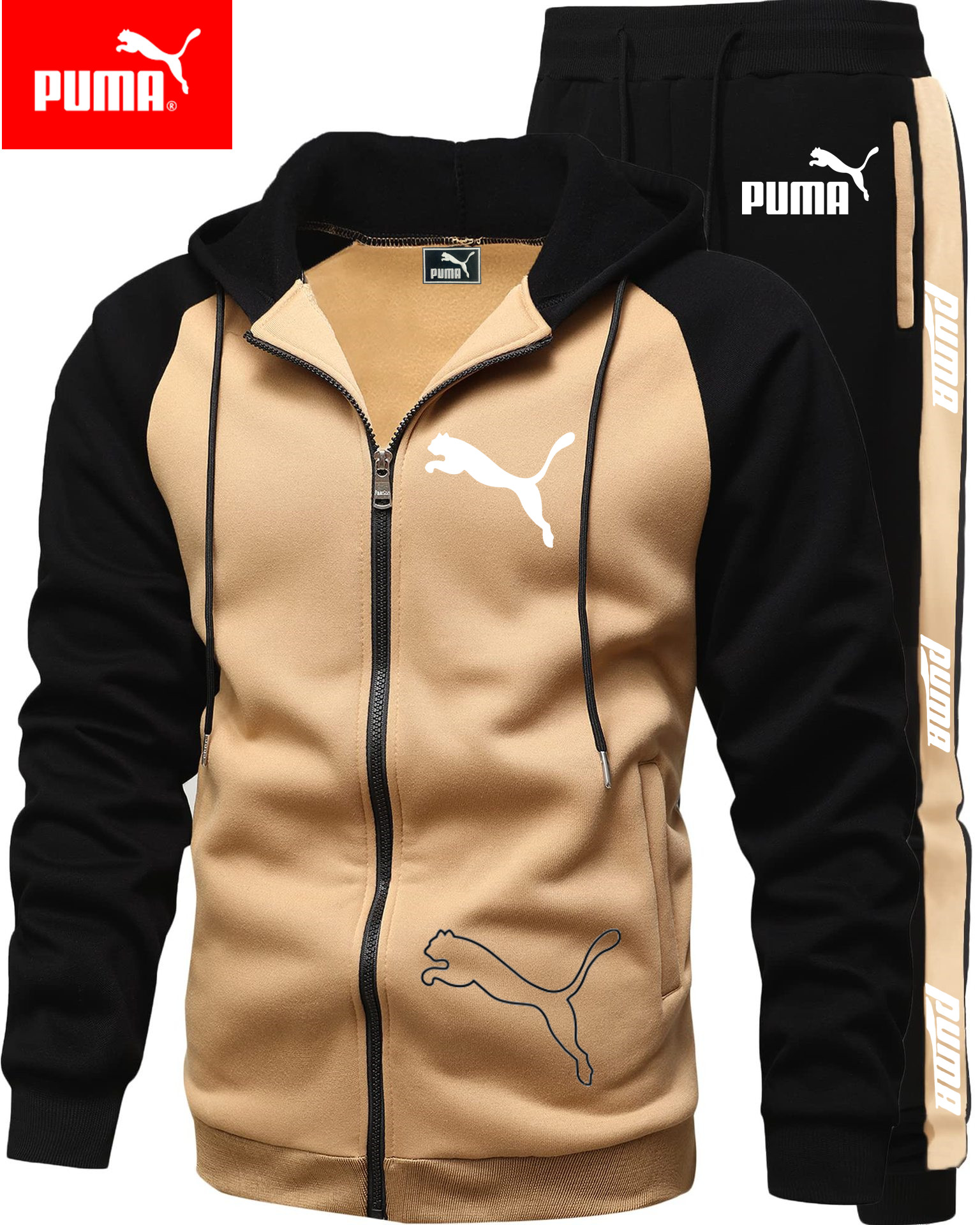 Puma-Nowe modne koszule sportowe męskie i casualowe garnitury sportowe w kolorach wiosennych i jesiennych