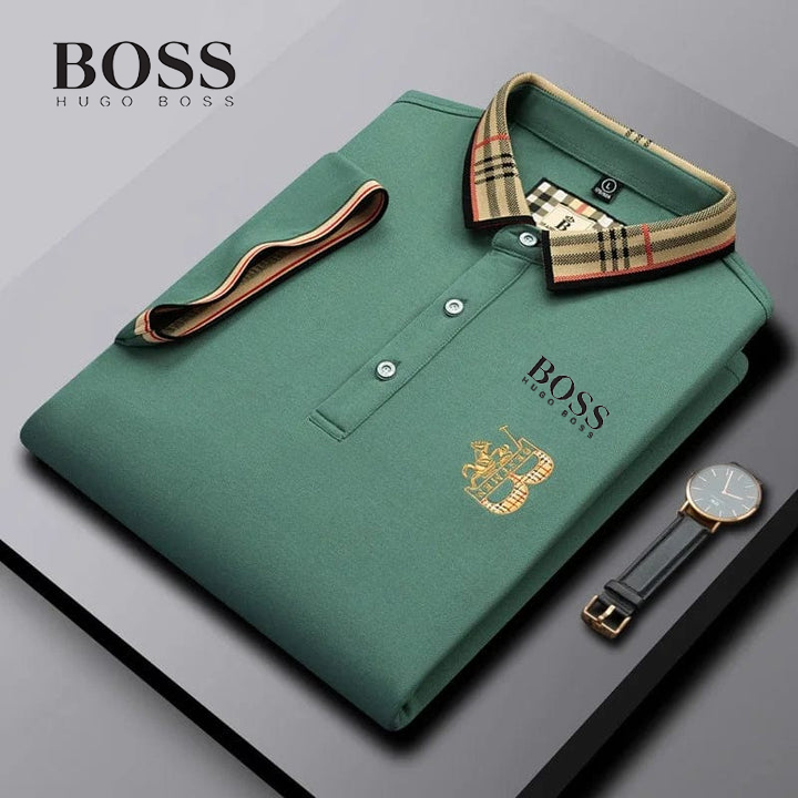 Men's summer embroidered short-sleeved POLO shirt