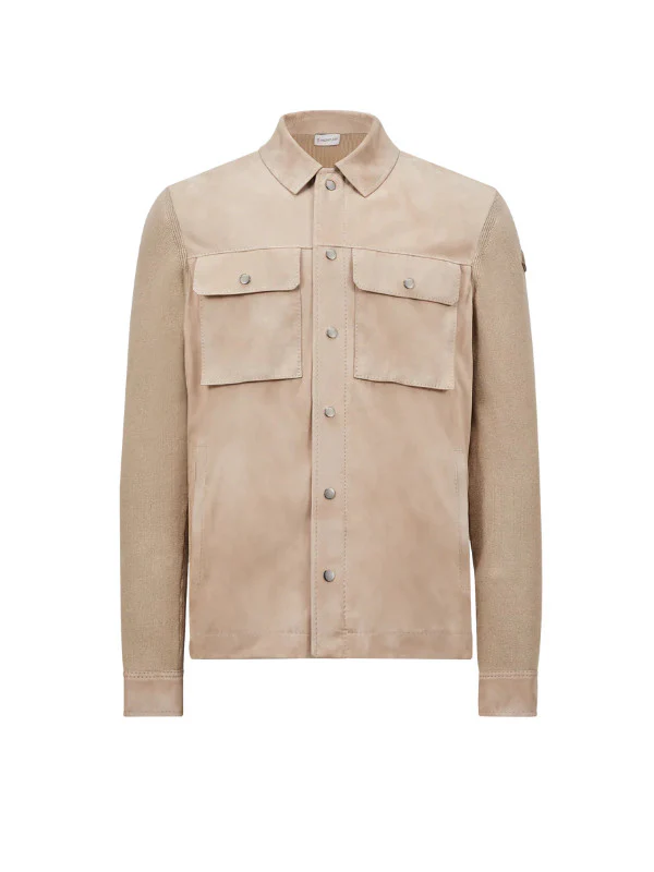 Knit Hybrid Jacket in Beige