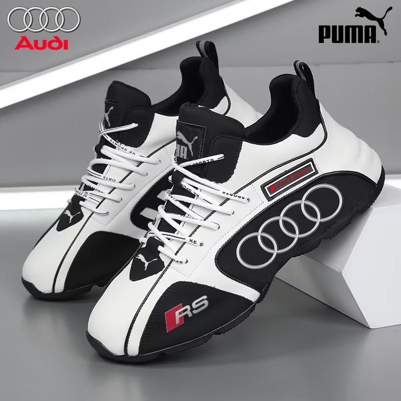 & Mesh training shoes with a raised insole